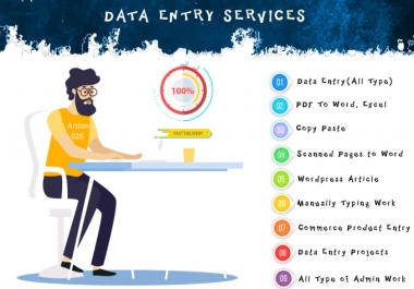 I will do Data Entry,  Copy Paste,  Research and Typing