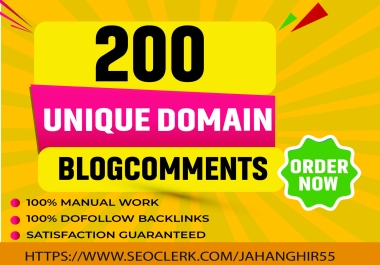 I will do 200 unique domain high quality blog comment backlinks