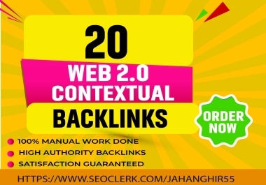 I will make 20 high authority web 2.0 backlinks