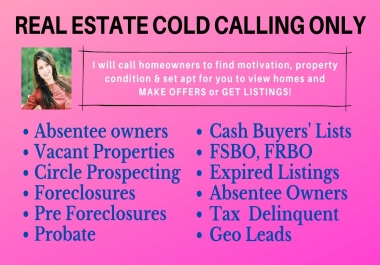 Real Estate Cold Calling and appointment setting- 50 calls