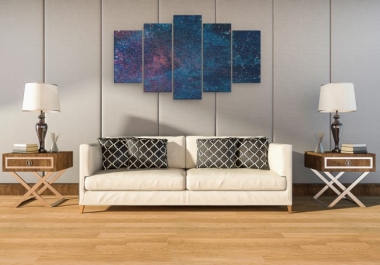 I will create modern and realistic canvas wall art mockups for your wall art design