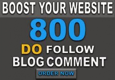 I will do 800 blog comments dofollow high DA PA low obl backlinks