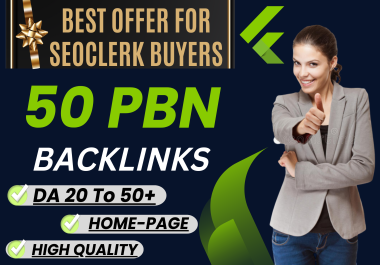 Best Offer 50 Powerful Permanent PBN Contextual seo Backlinks on High Quality DA 20 to 50 plus Sites