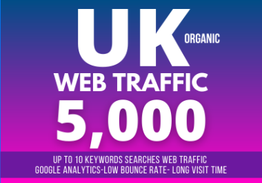 5,000+ UK TARGETED low bounce and long visit web traffic google analytics support