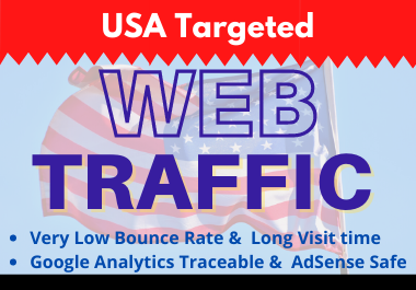 send 5,000+ USA Organic target web traffic with low bounce rate