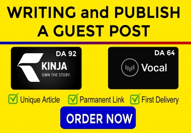 I Will Write and Publish Guest Post on Kinja and Vocal. Media SEO Backlinks