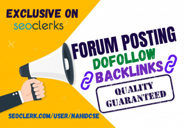 Manually 50 Forum SEO Backlinks with High Quality Site
