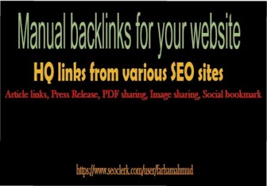 Manual backlinks with your websites or keywords