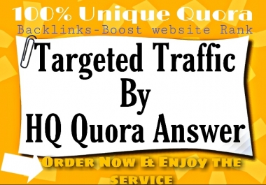 Rocket speed promote your website with unique 40+ HQ Quora answer backlinks