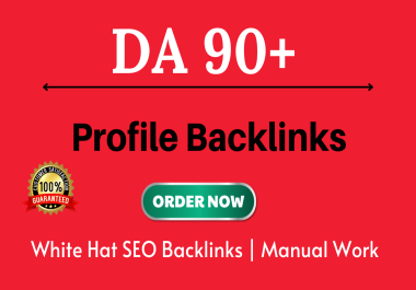 White hat 50 High DA Profile Backlinks manually for SEO link building - DA90+