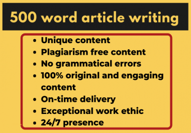 500 Words Article Writing & Blog Content Writing Service