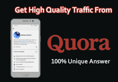 Get 25 unique quora answer to boost your domain