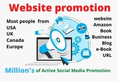 I will promote website on 2, 00,000 active social traffic