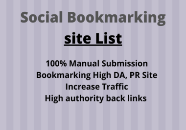 I will build Manually 50 Social Bookmarking Submission Backlinks