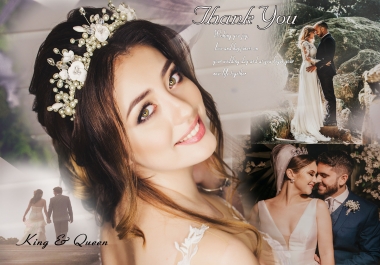 I Will do wedding event editing and thank you card design