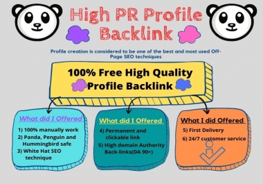If you need 30 High Quality Profile Backlink then you will get this opportunity from me.