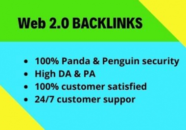 I will provide you manually 30 High Quality Web 2.0 backlinks