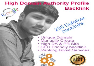 I will create manually 250 High Quality Profile Backlinks with High DA & PR