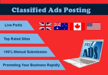 Accept PayPal - I will do manually 100 post your ads on classified ad posting sites