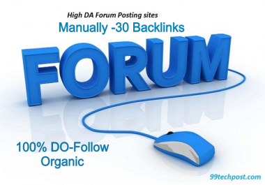 manually create high authority 30 forum posting backlinks