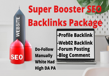 Super Booster High Quality SEO Backlink Package For Web Ranking