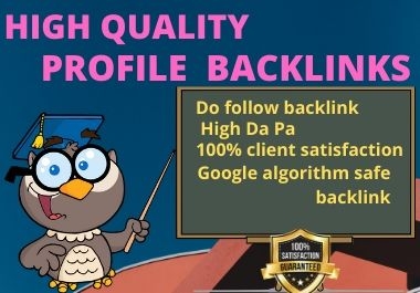 I will create Best qualities 50 profile creation backlink