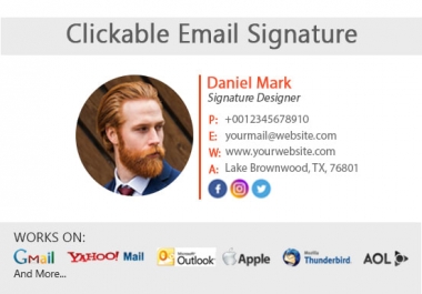 I will provide clickable HTML email signature