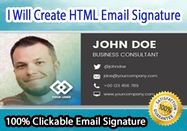 Create Clickable HTML Email Signature For You