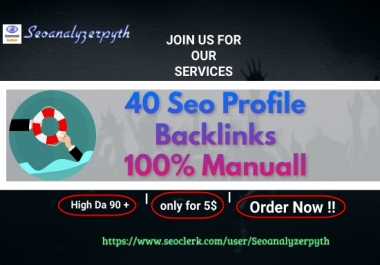 I Will Create 40 High DA and PA Social Profile Backlinks