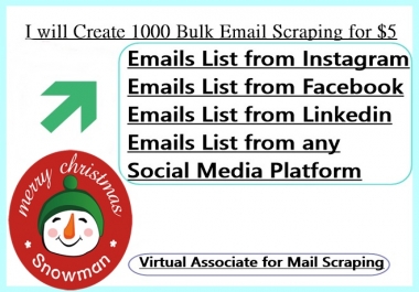 I will Create 1500 Bulk Email Scraping