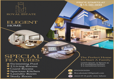 I will design professional real estate flyer,  brochure and web banner