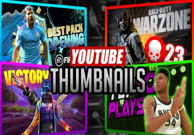 I will create a visually attractive youtube gaming thumbnail