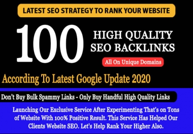 do 100 unique domain exclusive permanent SEO backlinks da 100 to 80