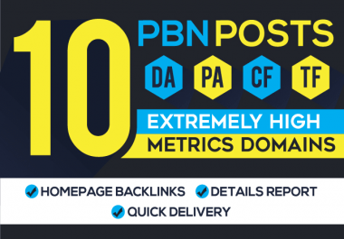 Build 10 Backlink with high DA30+ PA 40+,  DOFOLLOW Unique website