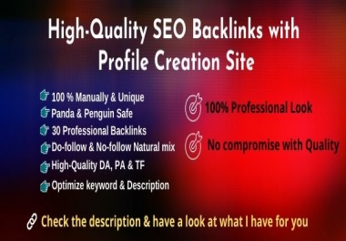 50 High Authority complete profile creation backlinks manually