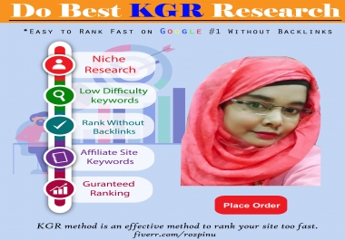 I will find KGR keywords that will rank fast on Google