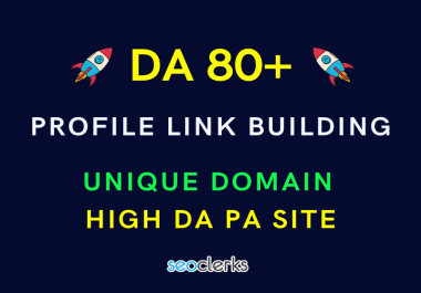30 DA80+ high-quality Profile backlinks