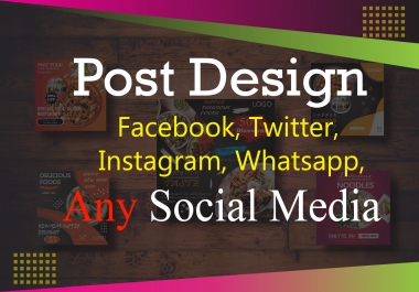 Attractive social media post design for your business in an few hours