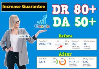 I will increase ahrefs domain rating to 50 plus