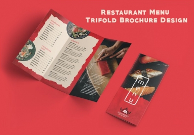 I will design restaurant,  food menu trifold brochure in 24 hours