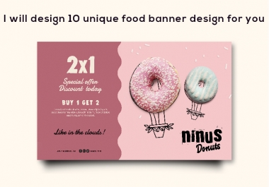 I will design 10 unique food banner design for you