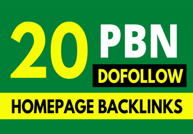 Build 20 High DA PA TF CF HomePage PBN Dofollow Backlinks