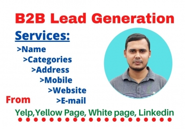 I will do b2b lead generation targeted email list, web scraping and web Research 10 leads