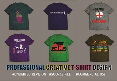 I will do unique custom and typography t-shirt design