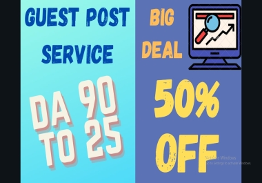 I will do 5 guest post backlinks on high DA sites DA 90-25