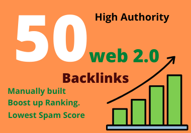 50 manually built web 2.0 high authority backlinks
