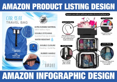 I will do amazon product photography editing,  listing,  infographic design