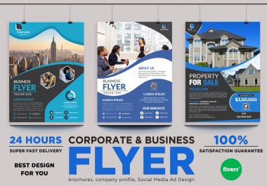 I will design creative corporate flyer design,  brochure or leaflet design