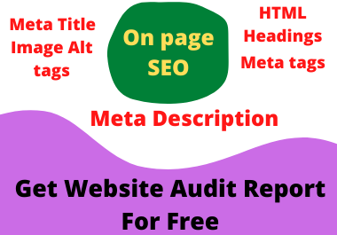 I will write SEO optimized Meta Title,  Meta descriptions,  Meta tags and Image alt Tags