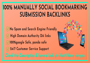 Manually 100 Social Bookmarking Submission with High-Quality Backlinks